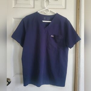 Figs Technical Collection Blue Scrub Top, Size Medium